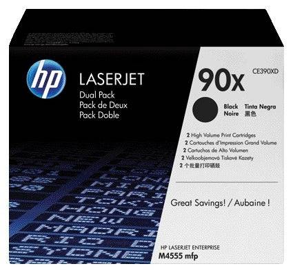 HP 90X - 2er-Pack - Hohe Ergiebigkeit - Schwarz - original - LaserJet - Tonerpatrone (CE390XD)