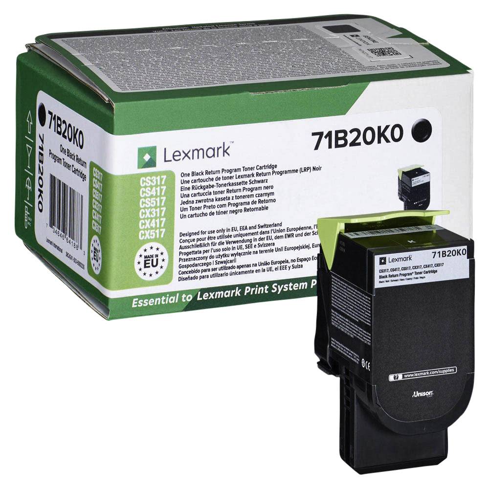 Lexmark Rückgabe Tonerkassette CS317 CS417 CS517 CX317 CX417 CX517 Original Schwarz 3000 Seiten 71B20K0