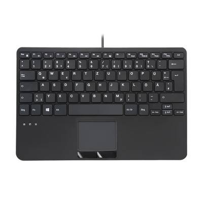 Perixx PERIBOARD-525 DE B, Mini-USB-Tastatur mit Touchpad, schwarz