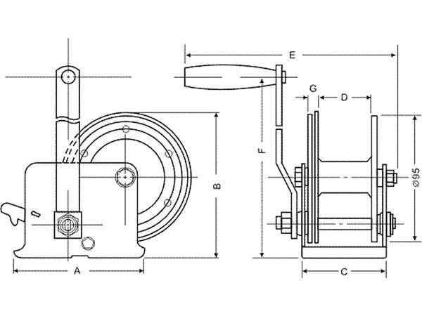 Toolland Handseilwinde bis 250 kg WHW250
