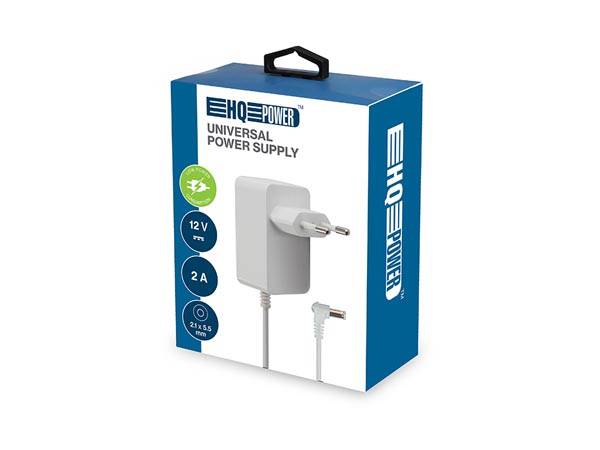 UNIVERSAL-NETZTEIL - 12 VDC - 2 A - 24 W - STECKER (2.1 x 5.5 mm) - WEISS