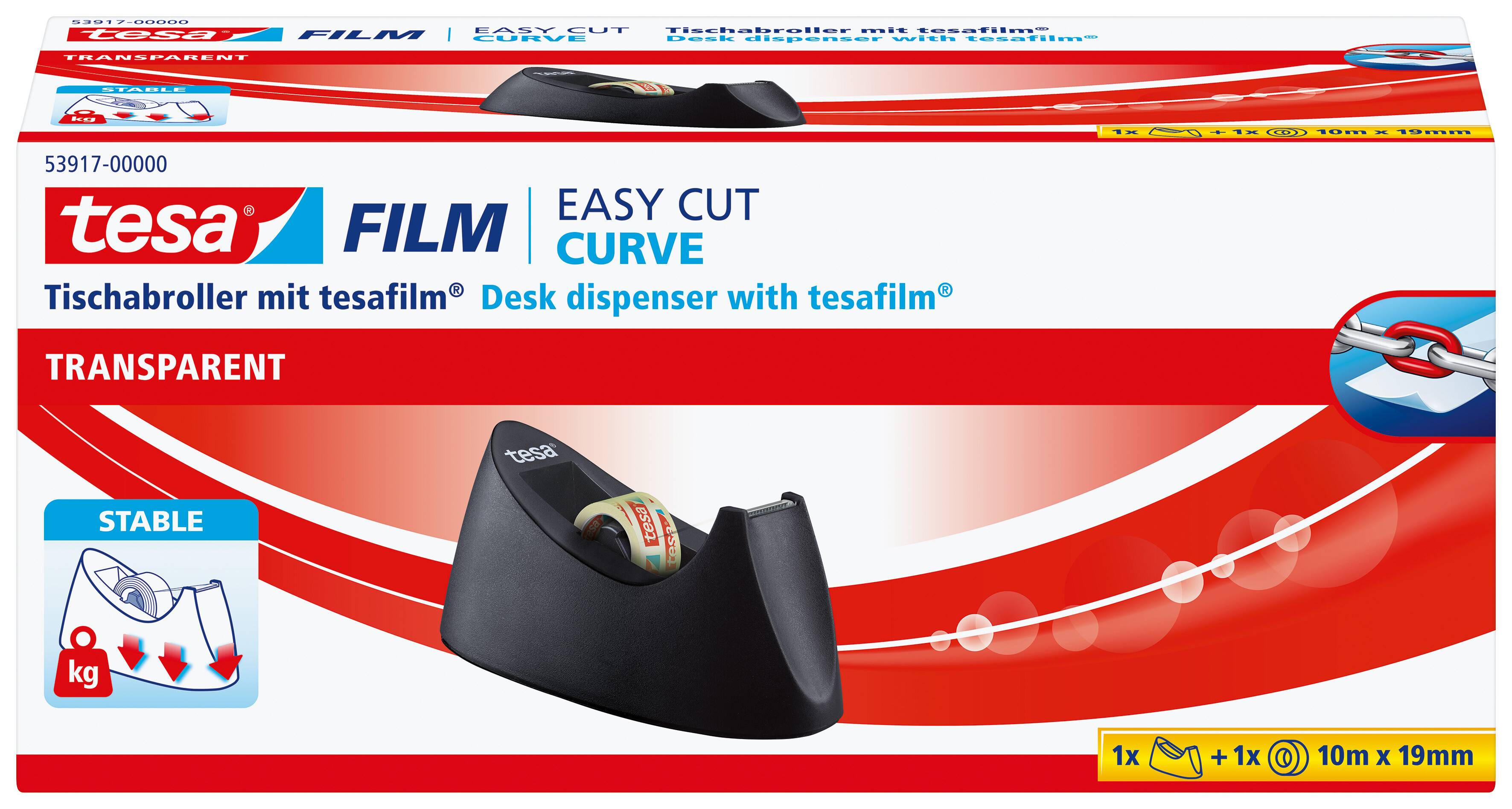 Easy Cut Tischabroller Curve schwarz, für Rollengröße: 19 mm x 10 m