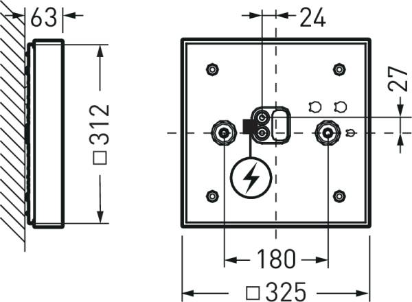 Trilux LED-Wand-/Deckenleuchte Olisq QWD2 DW 20-840 ET