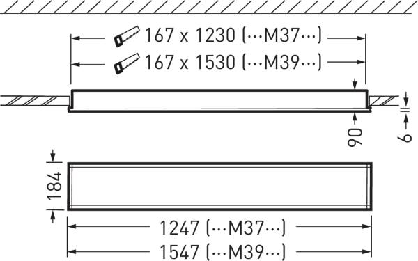 Trilux LED-Einbauleuchte 840, weiß OpendoM37PW1936840ET