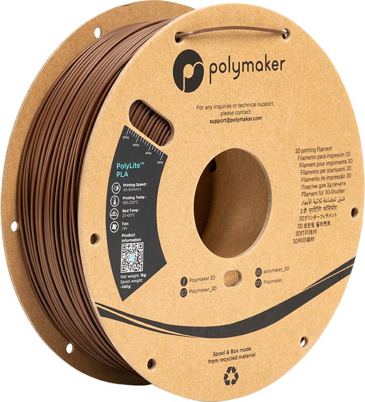 Polymaker PolyLite PLA Filament Brown 1000g