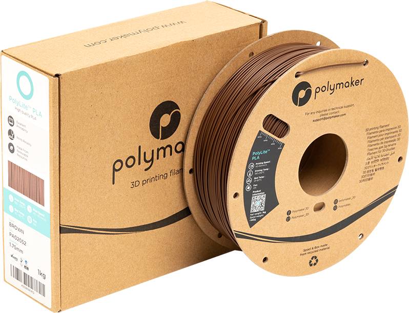Polymaker PolyLite PLA Filament Brown 1000g