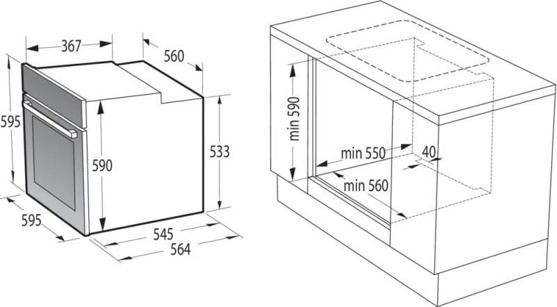 Gorenje BC6737E02XGorenje BC6737E02X. Ofengröße: