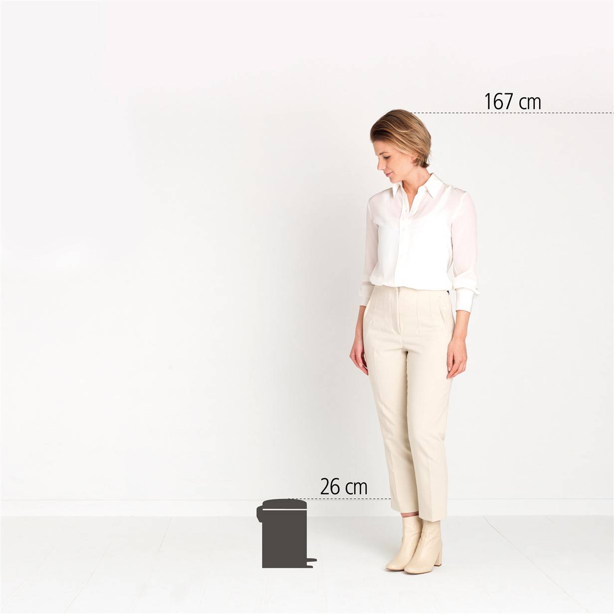 Brabantia 113246, 3 l, Rund, Platin, Kunststoff, Terrasse, 16,8 cm