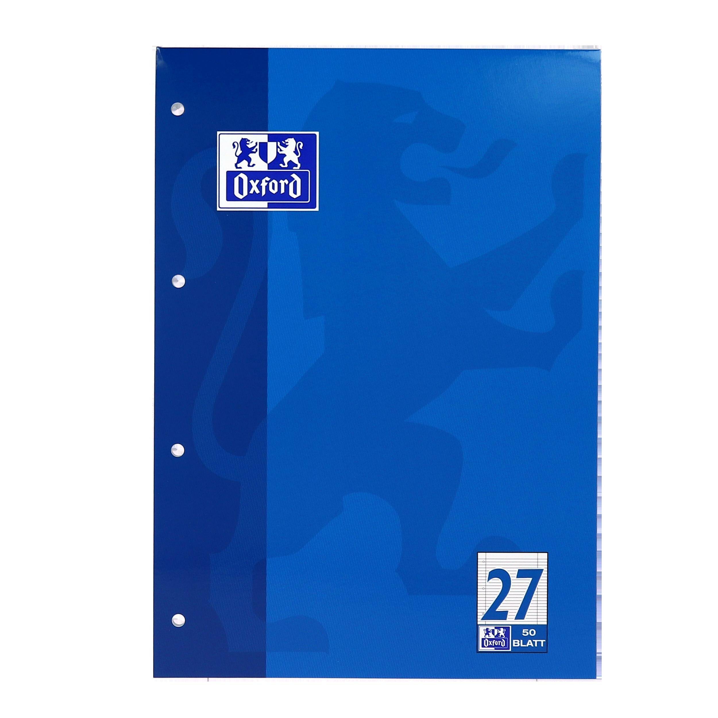 Oxford A4 Schulblock, 50 Blatt, dunkelblau