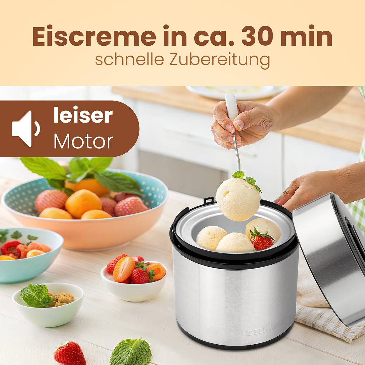Profi Cook PC-ICM 1140 Eismaschine Timerfunktion 1.8 l
