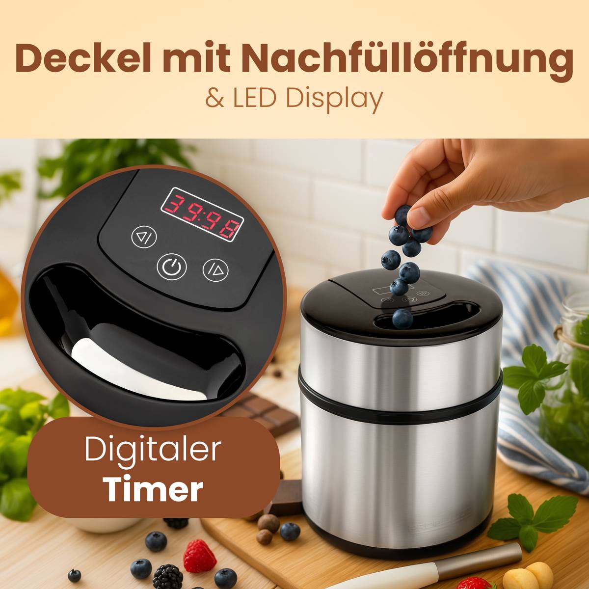 Profi Cook PC-ICM 1140 Eismaschine Timerfunktion 1.8 l