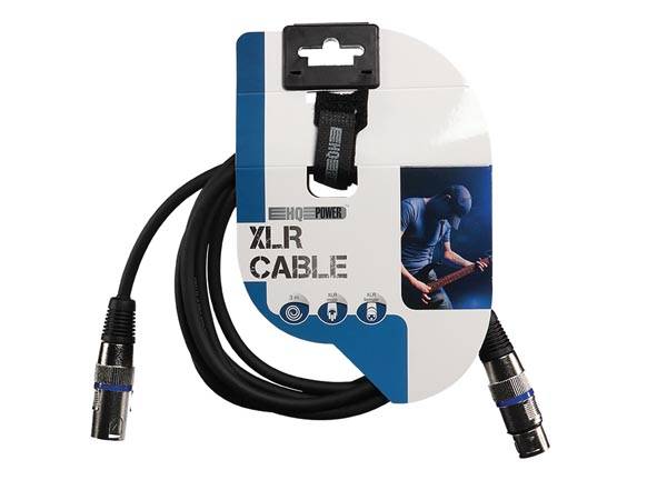 PROFESSIONELLES XLR-KABEL, XLR-STECKER AUF XLR-BUCHSE - SCHWARZ (3m)