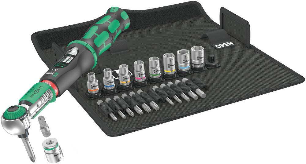 Wera Safe-Torque A 2 Set 1 - Drehmomentschlüssel mit Ratschenfunktion und Bit- sowie Steckschlüsselsatz