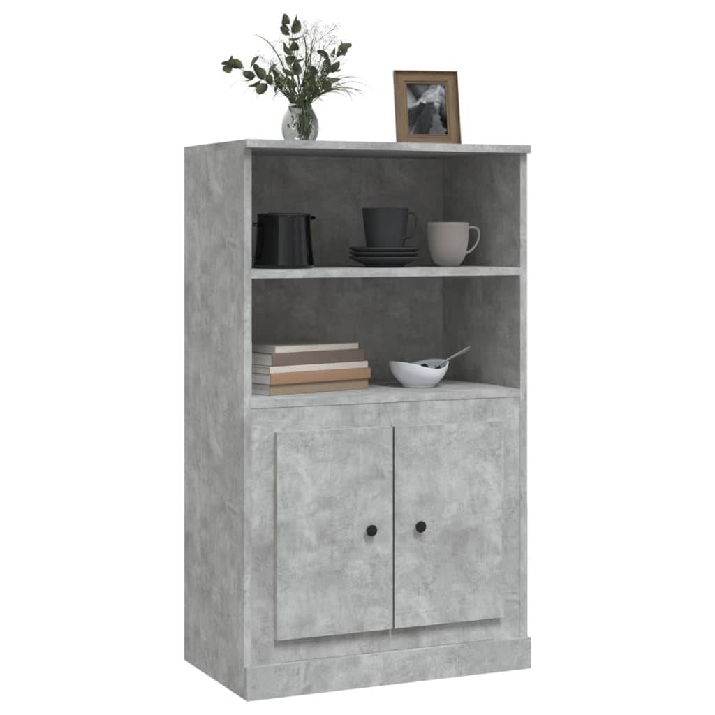 vidaXL Highboard Betongrau 60x35,5x103,5 cm Holzwerkstoff