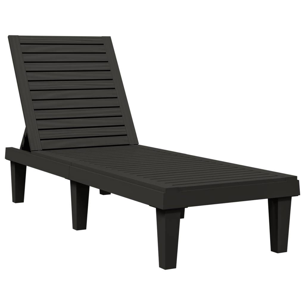 vidaXL Sonnenliege Schwarz 155x58x83 cm Polypropylen