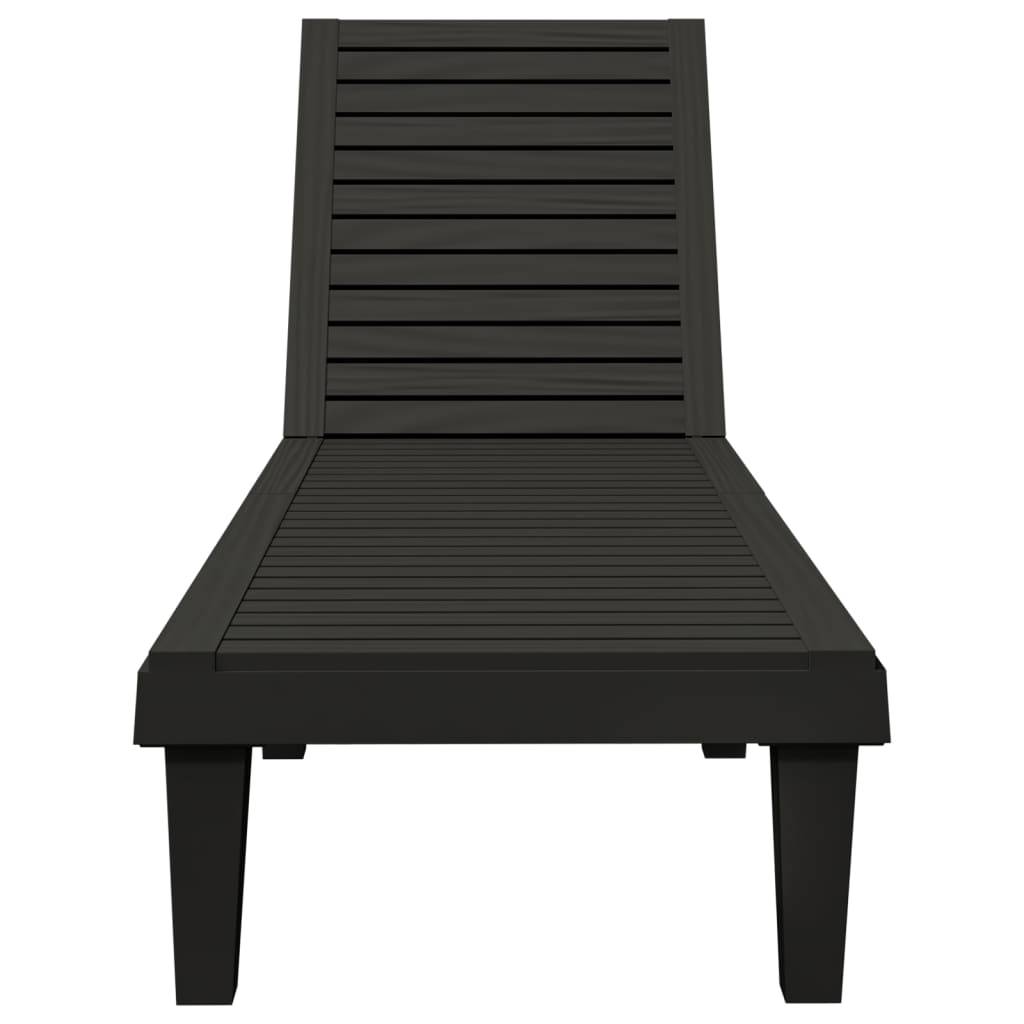 vidaXL Sonnenliege Schwarz 155x58x83 cm Polypropylen