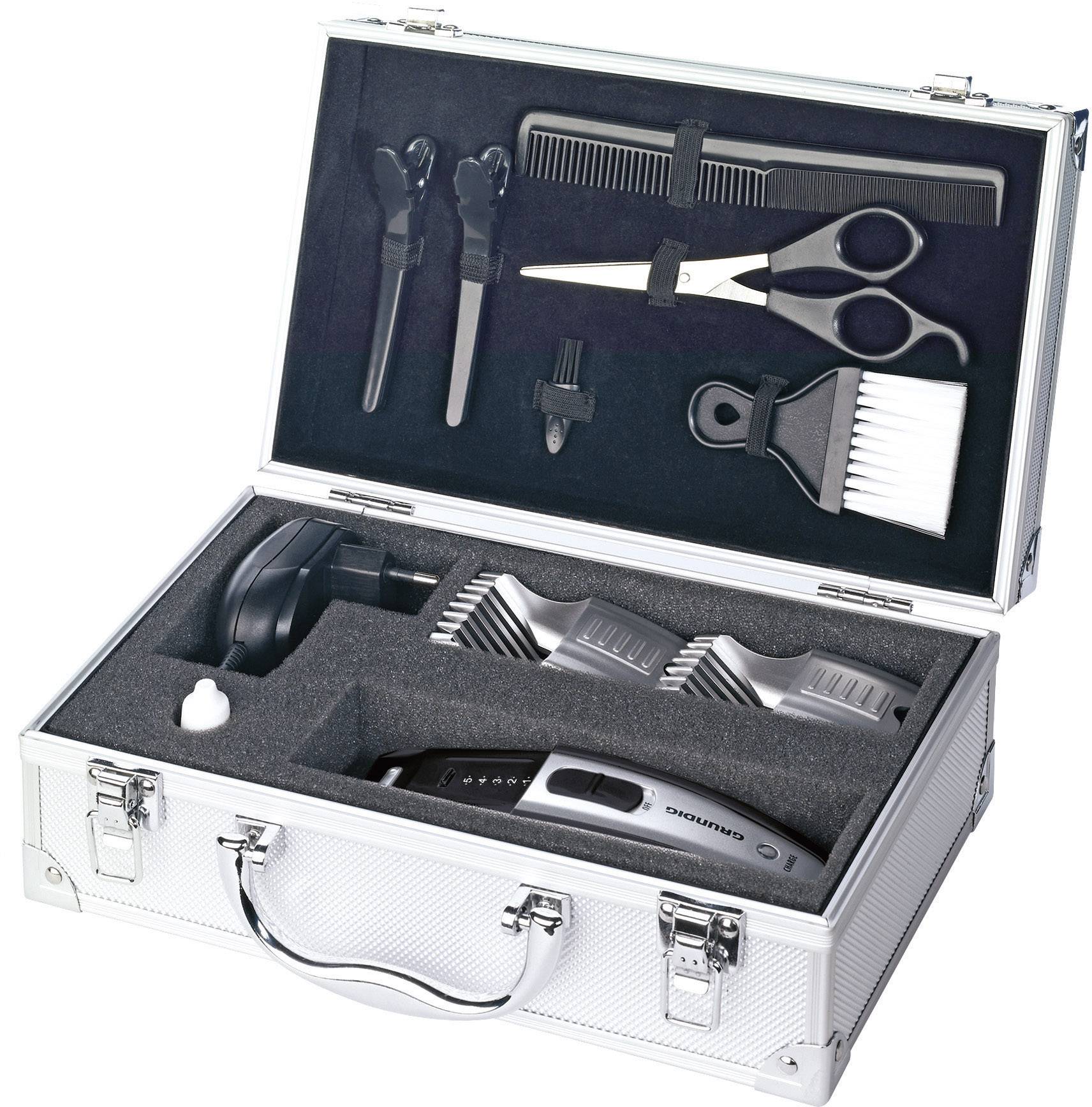 Grundig GMM9110 Bartschneider, Haarschneider abwaschbar, im Koffer Schwarz, Silber