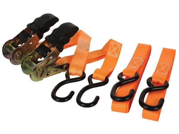 SANGLE D'ARRIMAGE AVEC TENDEUR À CLIQUET 500 kg - 25 mm x 5 m - 2 pcs