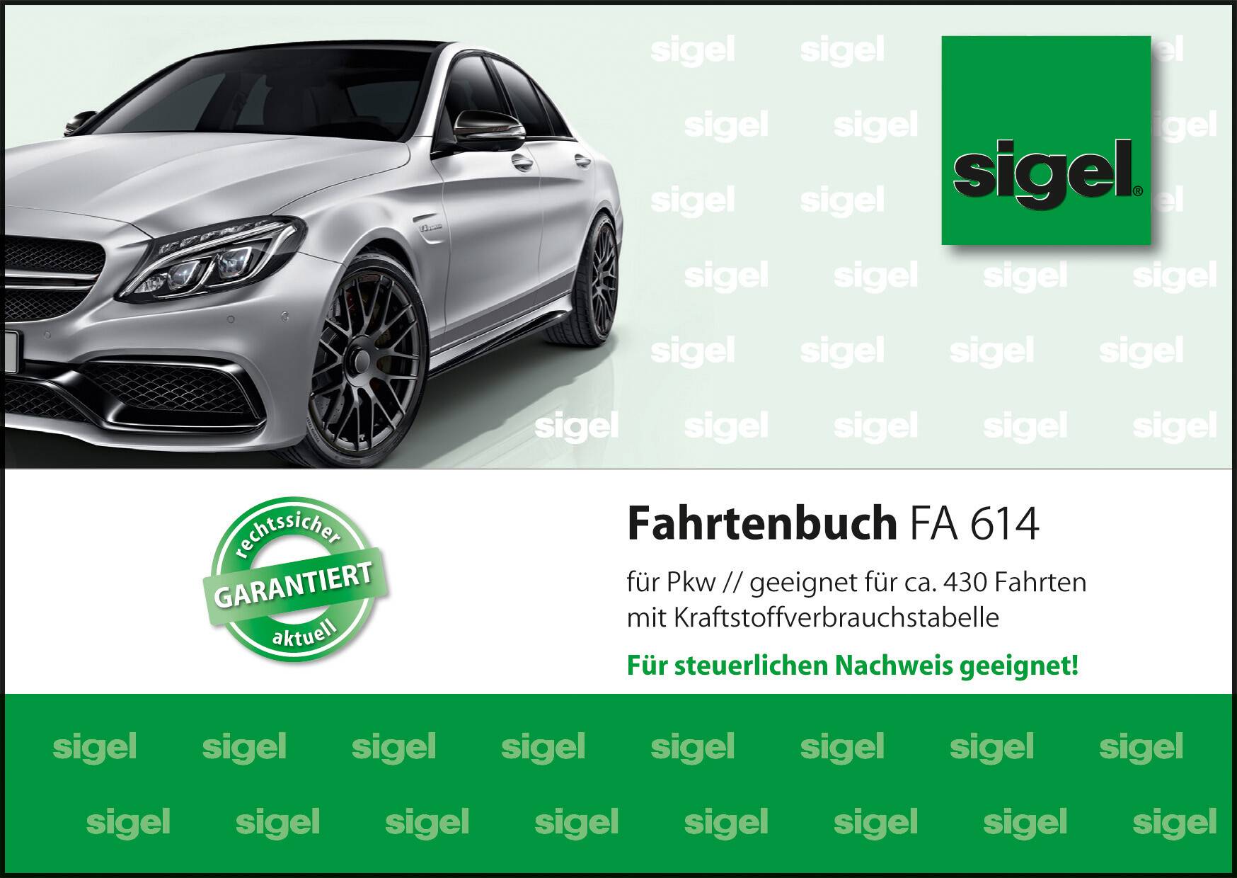 Fahrtenbuch A6, 40 Blatt für PKW