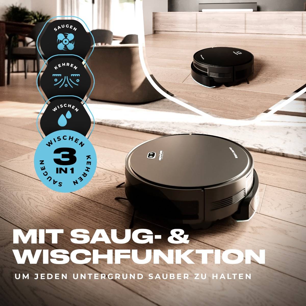 PROFI CARE Saug/Wischroboter PC-BSR 3108 sw WiFi