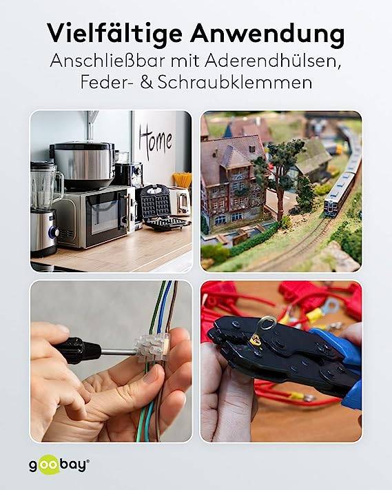 Goobay 55046 Kupferlitze 1adrig isoliert Kupferkabel mehrdrähtig Klingeldraht 18x 0,1mm AWG 26 Litze Kabellitze Weiß 10m