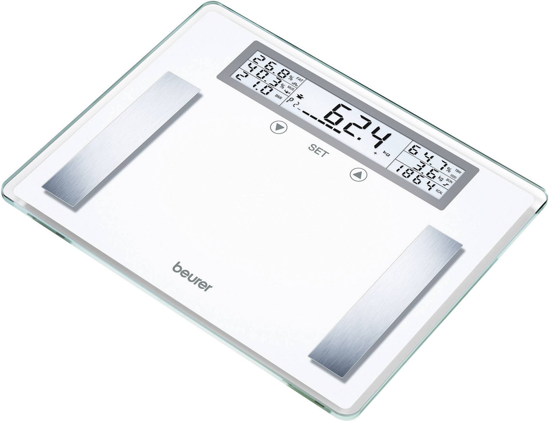 Beurer BG 51 XXL Körperanalysewaage 760.20 digital Wägebereich (max.)=200 kg Weiß, Edelstahl