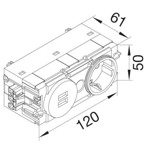 GS16009016 Elektro-Sockelleisten-Zubehör GS16009016 Steckdosencontainer Verkehrsweiß 1St.