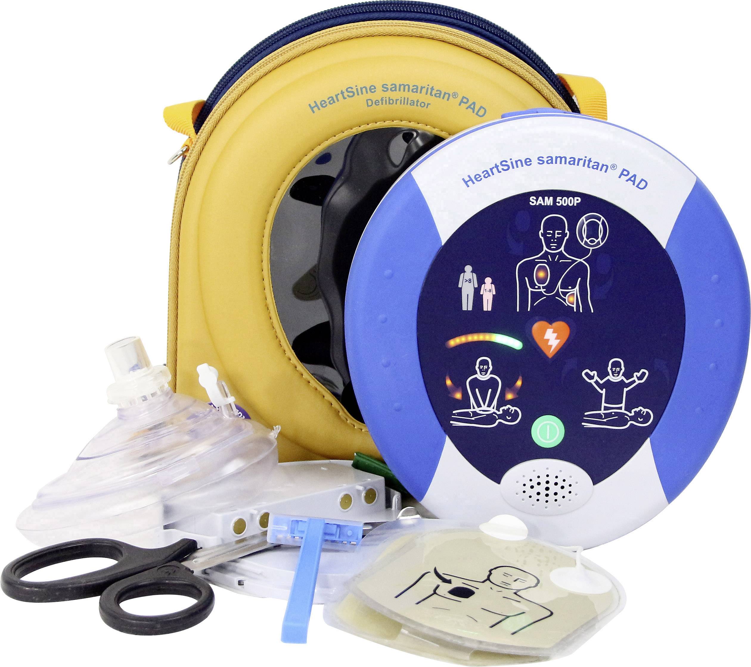 HeartSine AED-HS-SAM500P + PLX-BM-AKL Defibrillator Innenbereich inkl. Wandkasten, inkl. Defibrillator, Echtzeit-Feedback