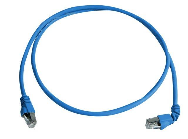 Telegärtner Patchkabel S/FTP 6A bl 3,0m 1x90Grd 100008491