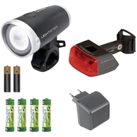 Sigma Fahrradbeleuchtung Set Lightster, Cuberider ll LED akkubetrieben, batteriebetrieben Schwarz, Silber Sigma Fahrradbeleuchtung Set Lightster, Cuberider ll LED akkubetrieben, batteriebetrieben Schwarz, Silber