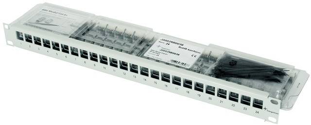 Telegärtner 100007009 24 Port Netzwerk-Patchpanel 483 mm (19") CAT 6a 1 HE Schwarz Bestückt