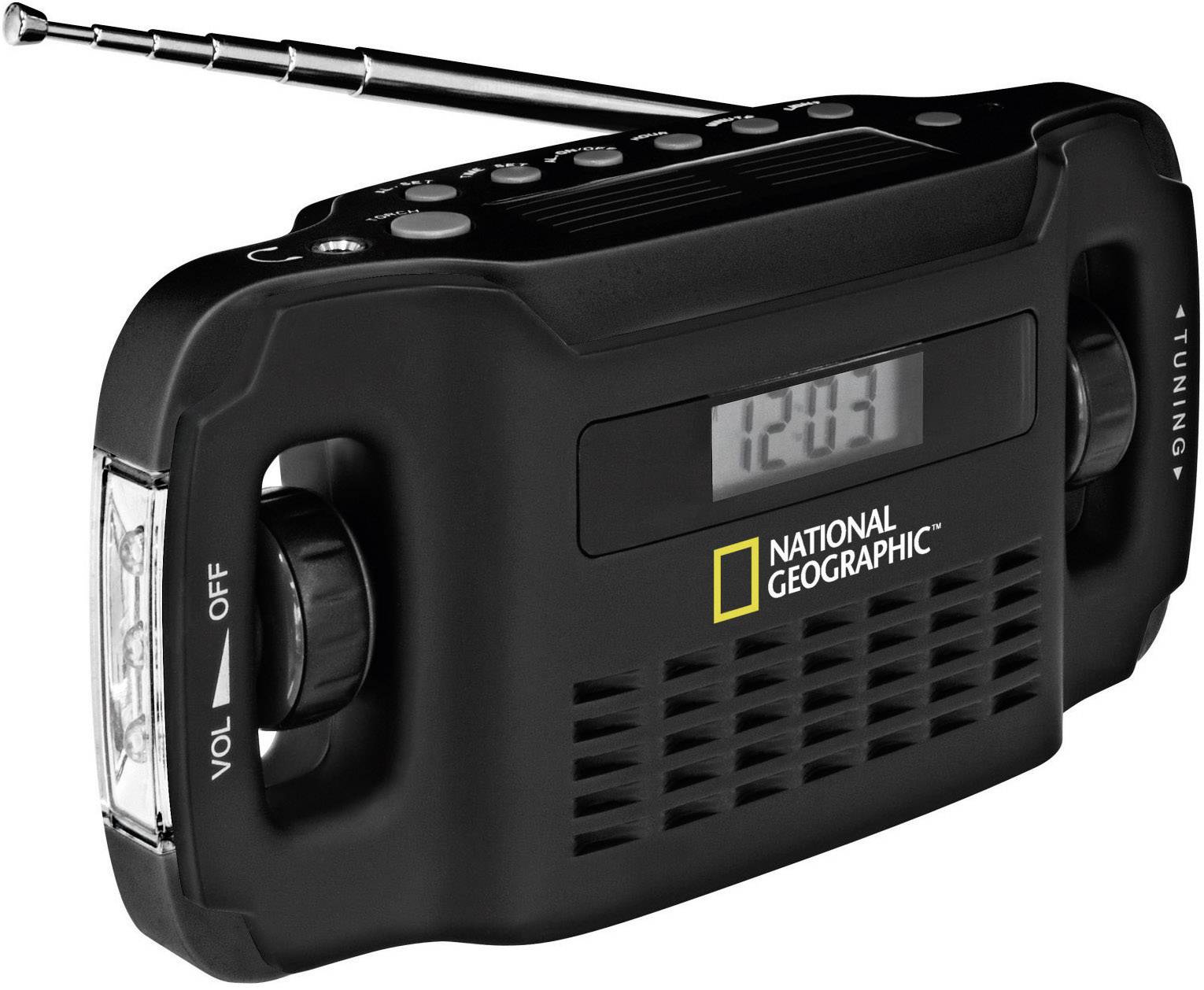 National Geographic Solar Radio (L x B x H) 156 x 59 x 76 mm Schwarz, Grün 90-48000