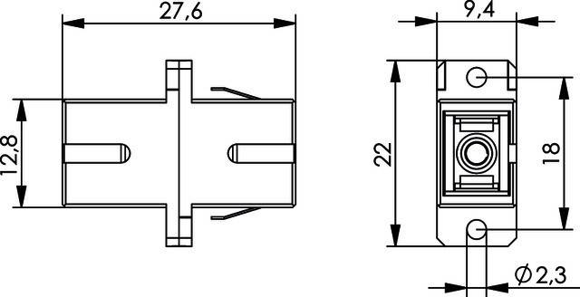 TELEGÄRTNER LWL-Kupplung SC/SC simplex