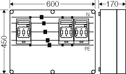 Hensel 20001321 Mi-NH-Sich.lasttrennschaltergeh. Mi 6632 3x3xNH00 Sicherungslasttrennschaltergehäuse PC Lichtgrau (RAL 7035)