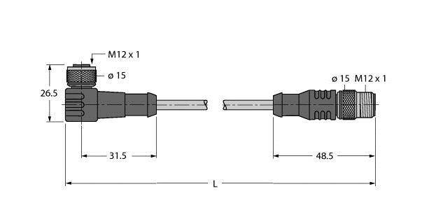 Turck 7030339 Sensor-/Aktor-Anschlussleitung 25m Polzahl Sensoren: 5 1St.