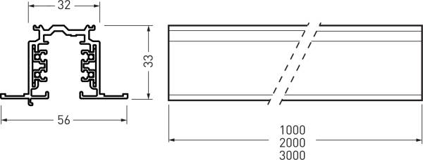 Trilux 3-Ph. Stromschiene 2m weiß StromschEB #5852300