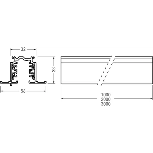 Trilux 3-Ph. Stromschiene 2m weiß StromschEB #5852300 Trilux 3-Ph. Stromschiene 2m weiß StromschEB #5852300