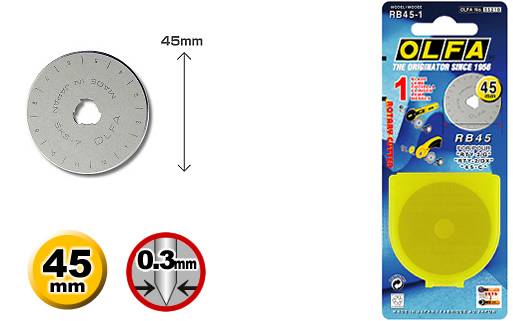 Olfa Ersatzklinge - RB45-1 – Ø 45 mm Klinge für Rollmesser