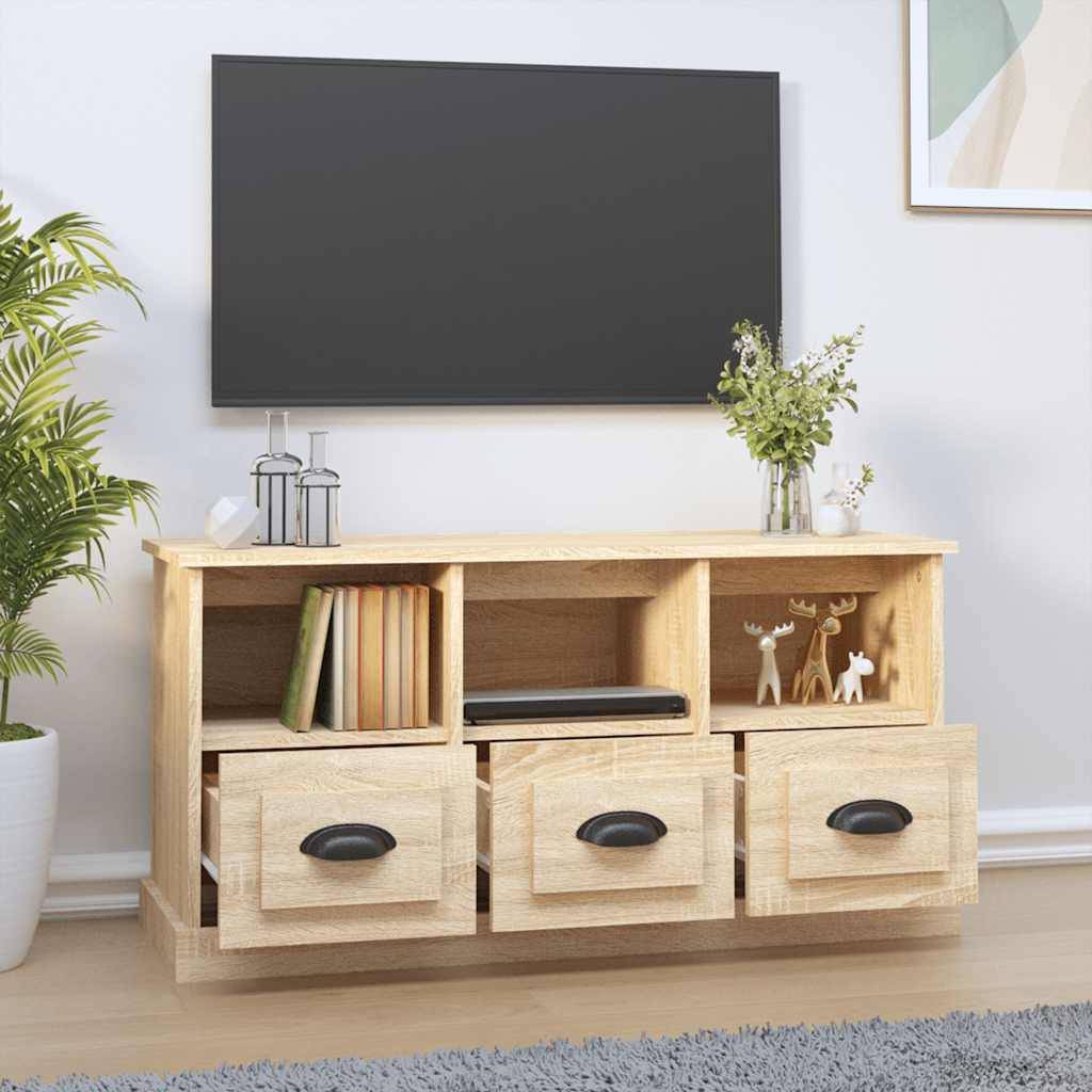 vidaXL TV-Schrank Sonoma-Eiche 100x35x50 cm Holzwerkstoff