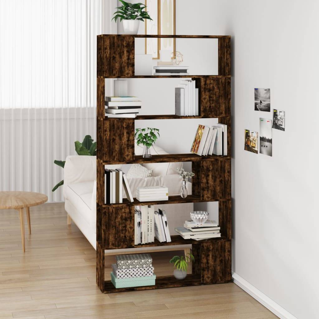vidaXL Bücherregal/Raumteiler Räuchereiche 100x24x188 cm