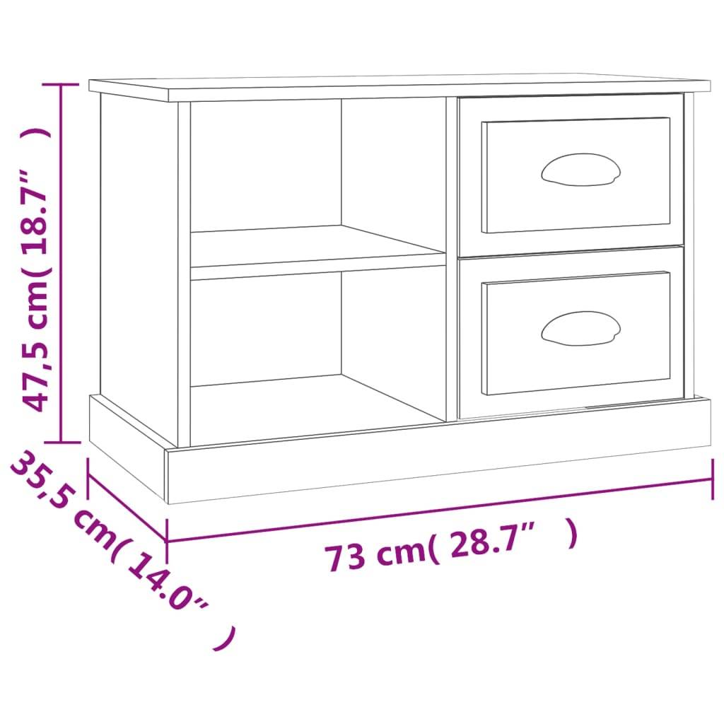 vidaXL TV-Schrank Grau Sonoma 73x35,5x47,5 cm Holzwerkstoff