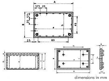 GEHÄUSE MODELL 'COVER' - GRAU - 110 x 70 x 53.9mm