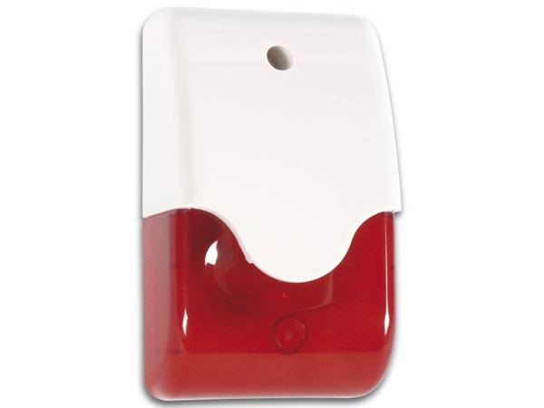 Sirene + rotes Blitzlicht im Gehäuse + LED 10-14 VDC - 110 dB