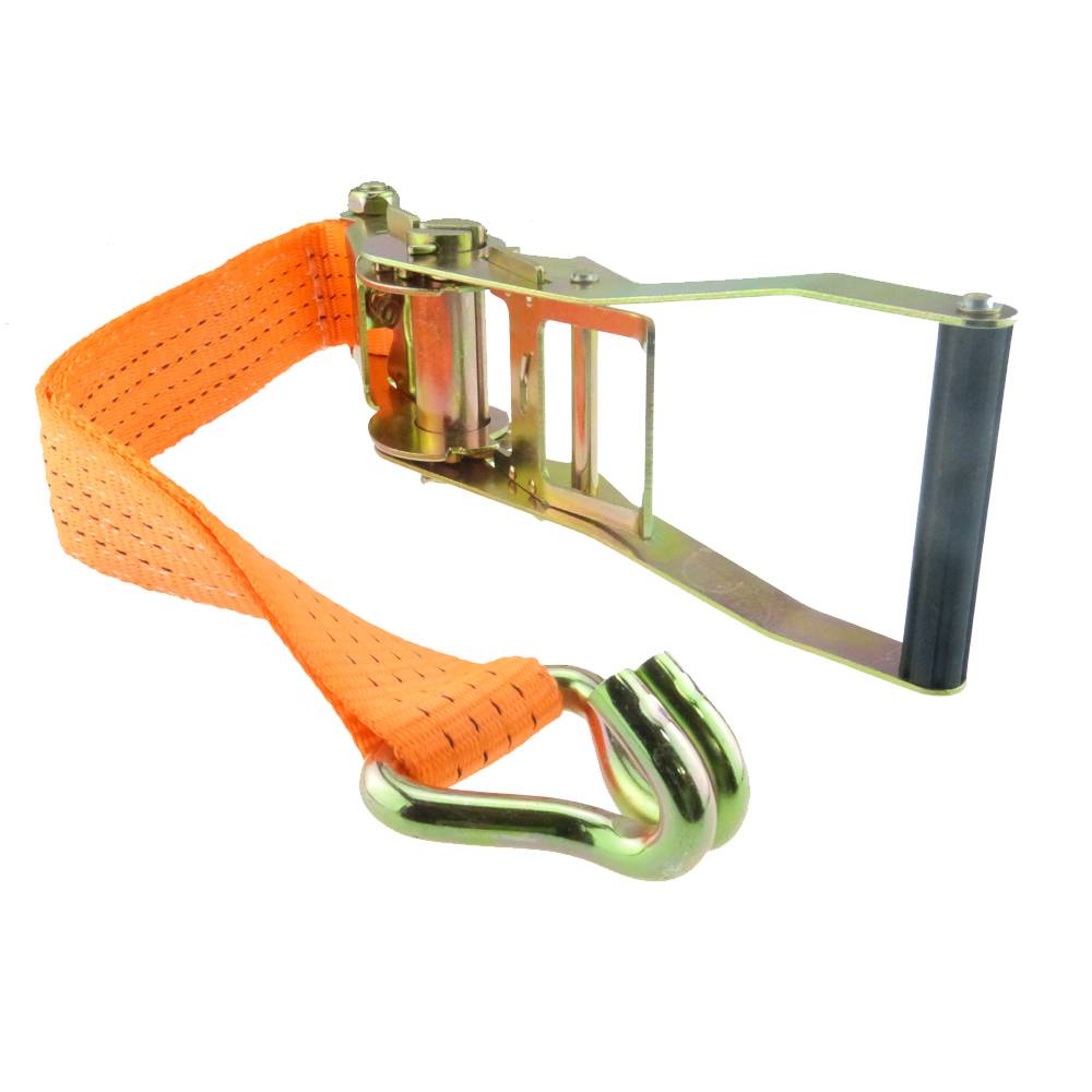 Spanngurt Zurrgurt mit Ratsche 2-teilig 4000 kg (2000 daN) Spitzhaken 50 mm breit 10 m lang orange