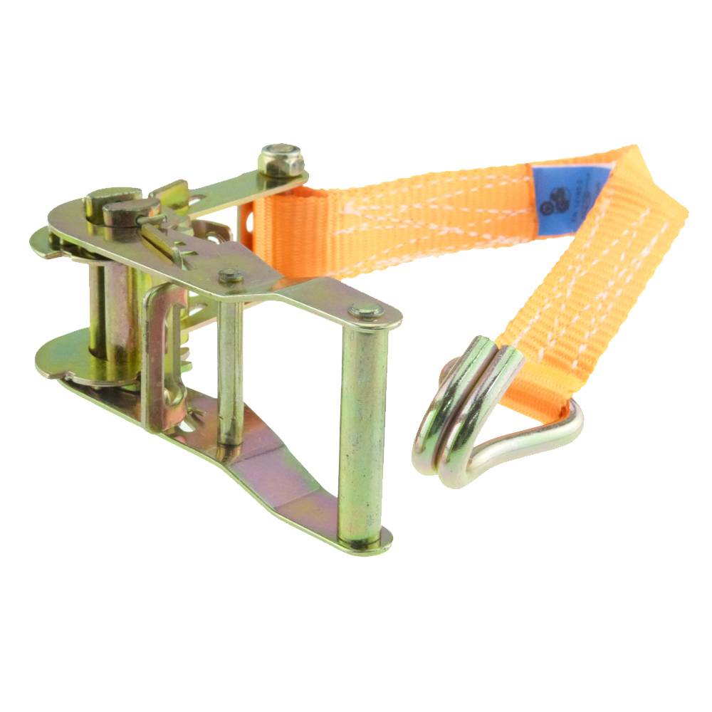 Spanngurt Zurrgurt mit Ratsche 2-teilig 4000 kg (2000 daN) Spitzhaken 50 mm breit 10 m lang orange