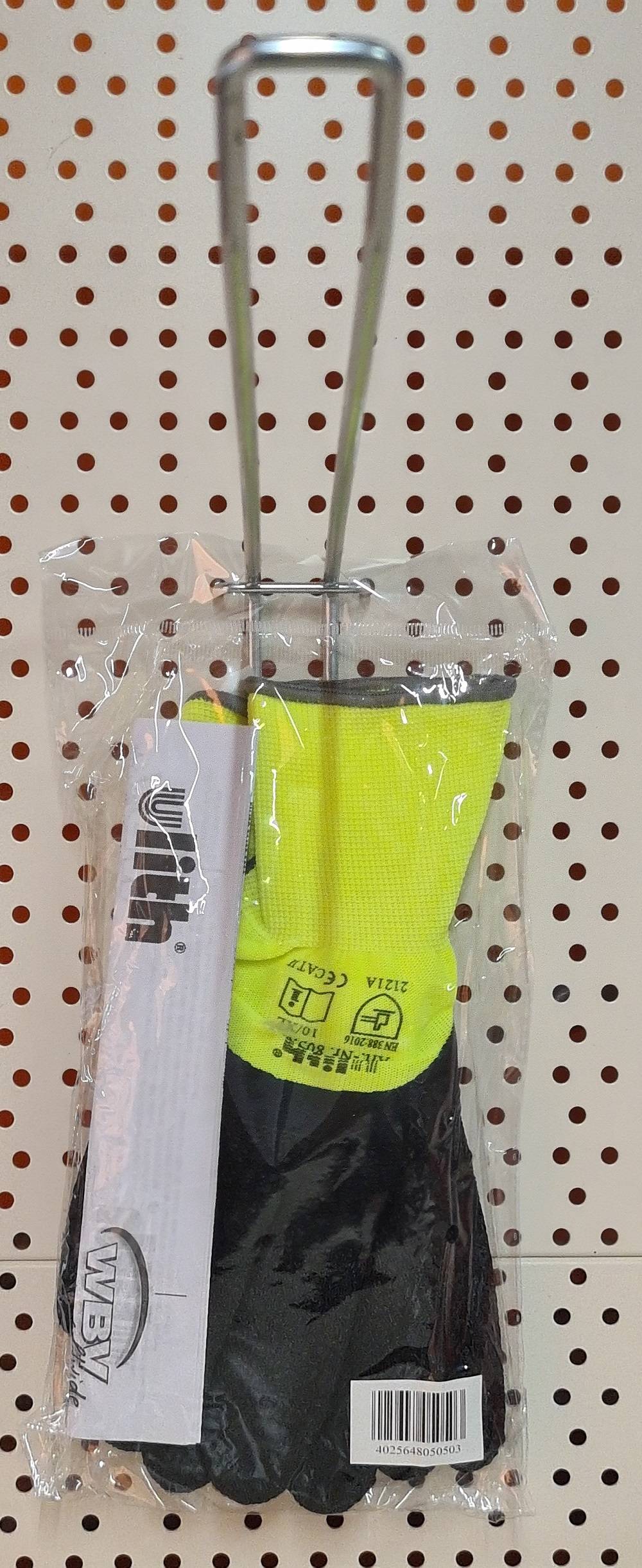 ULITH Arbeitshandschuh Montage-Feinstrickhandschuhe mit Latex-Beschichtung - warngelb/schwarz - Größe 11