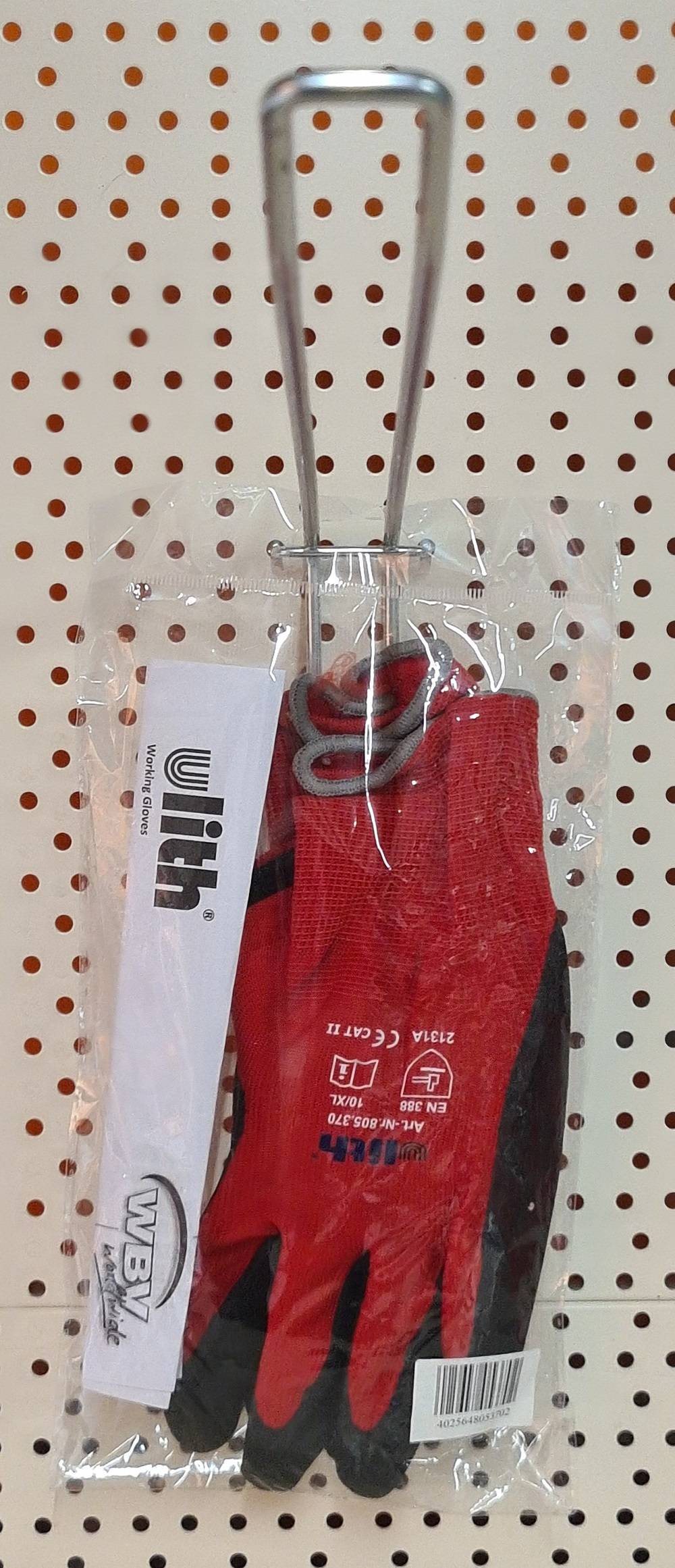 ULITH Arbeitshandschuh Feinstrick-Montagehandschuhe mit Latex-Soft-Beschichtung - rot/schwarz - Größe 8