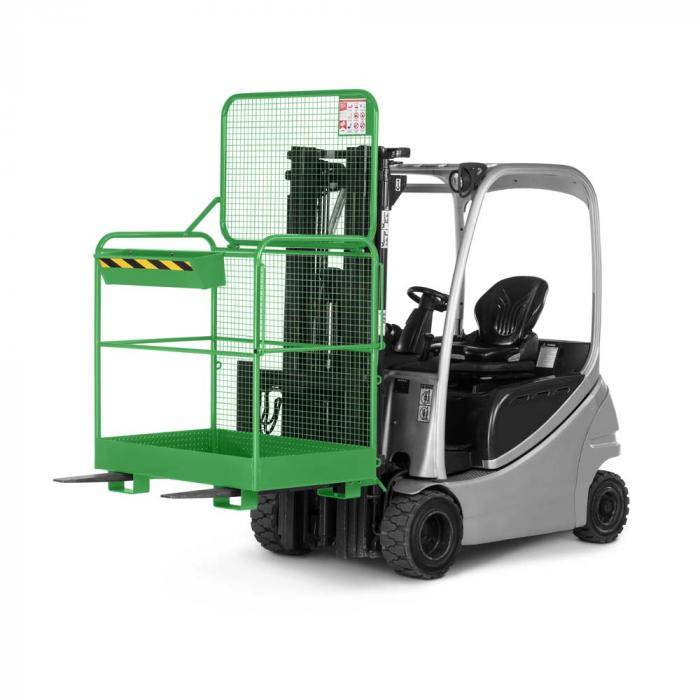 Arbeitskorb Typ RAK-Eco - mit Aufnahme - TÜV-zertifiziert - für 2 Personen - Traglast 300 kg - RAL 6018 gelbgrün