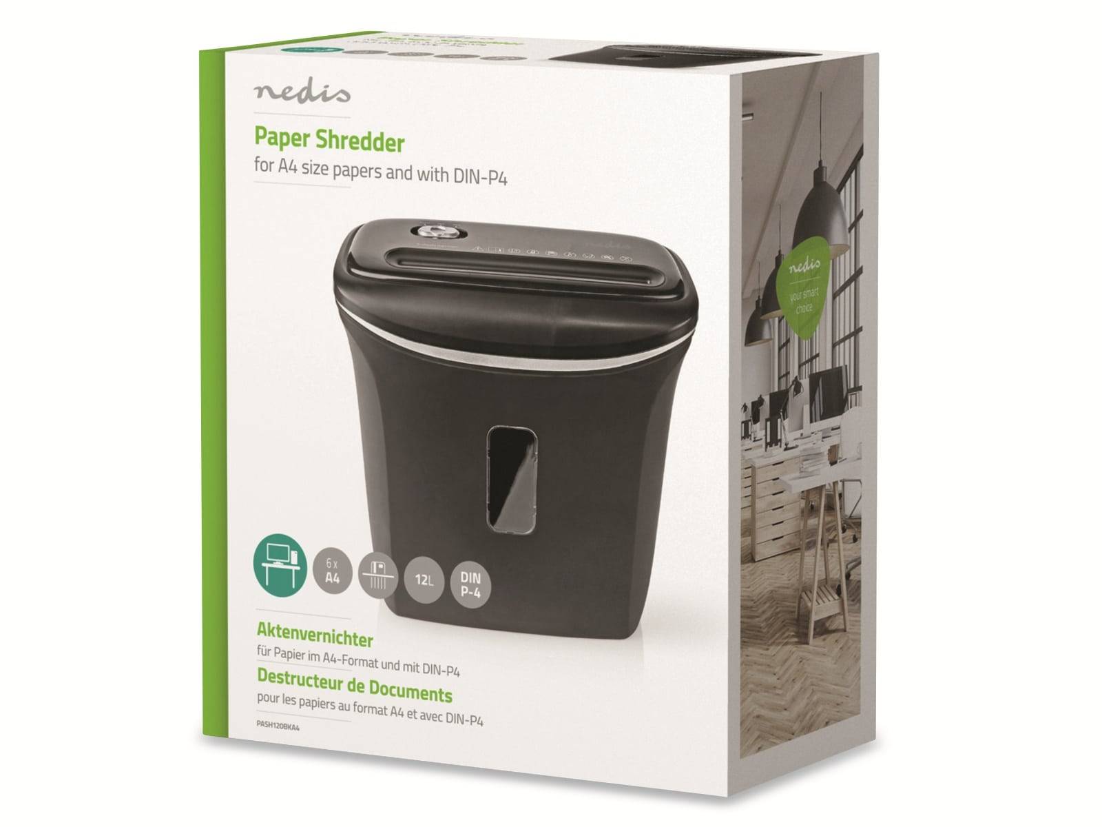 Nedis Aktenvernichter | PASH120BKA4 | Schwarz