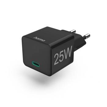 hama 00201651 Schnellladegerät, USB-C, Mini-Ladegerät, PD, 25 W, Schwarz